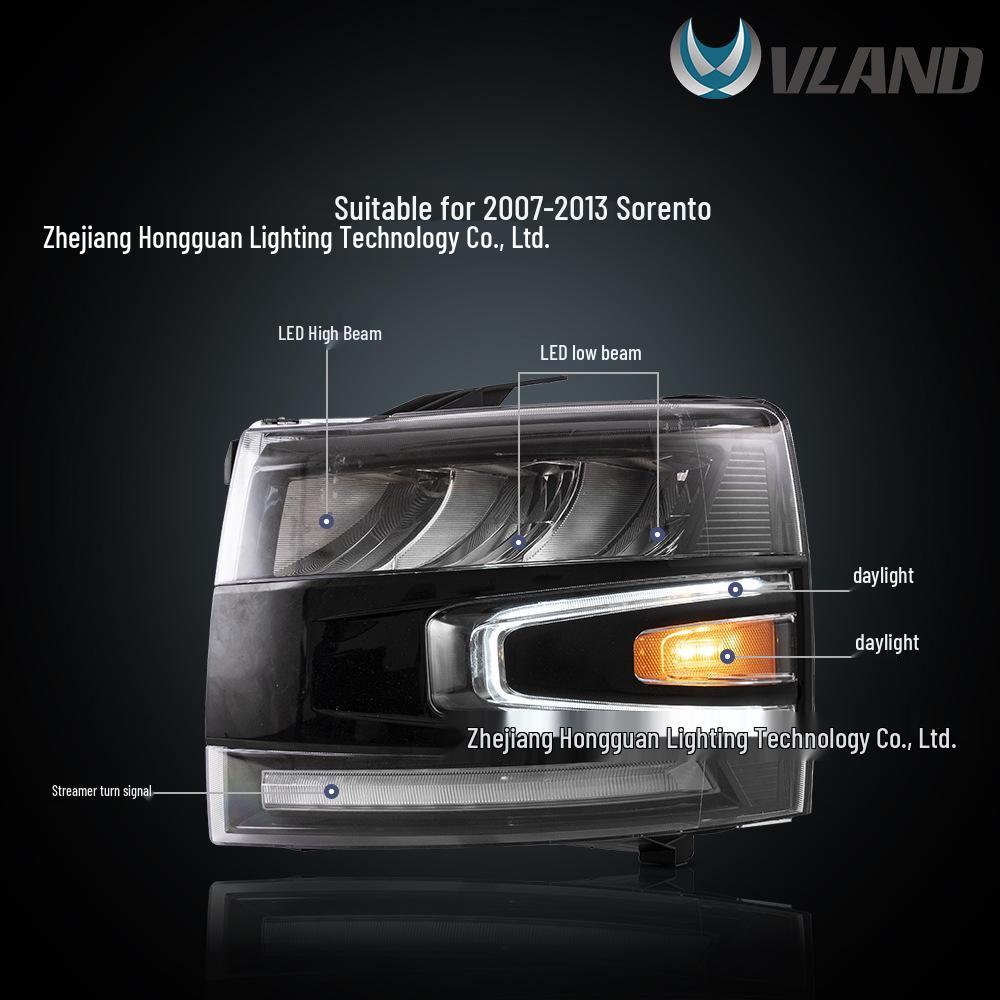 Chevrolet Silverado 07-13 LED Headlight Assembly with Flowing Turn Signal