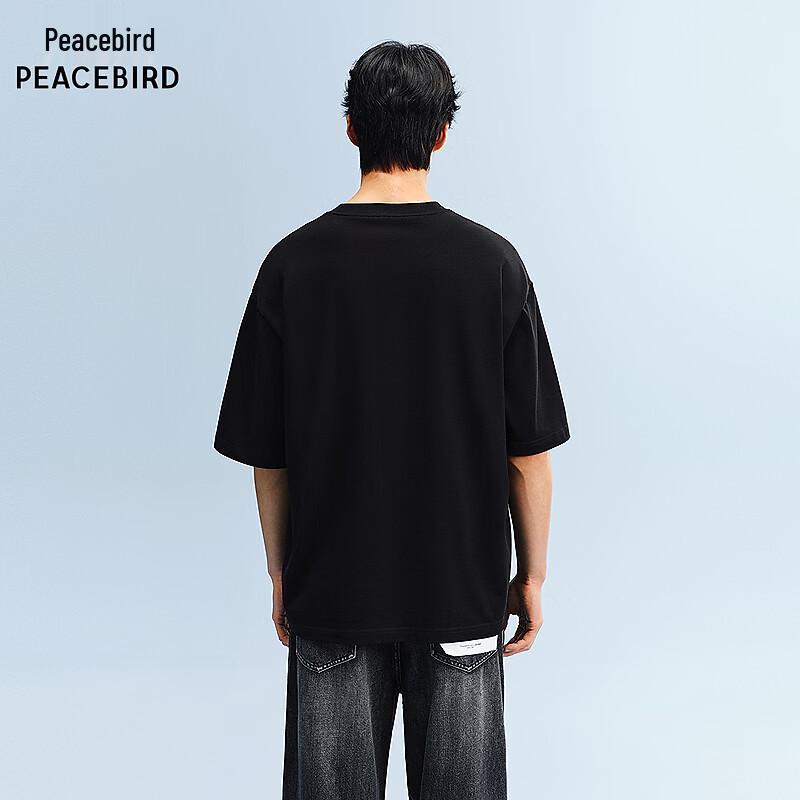 PEACEBIRD Men's Cotton Print Loose Short Sleeve T-Shirt