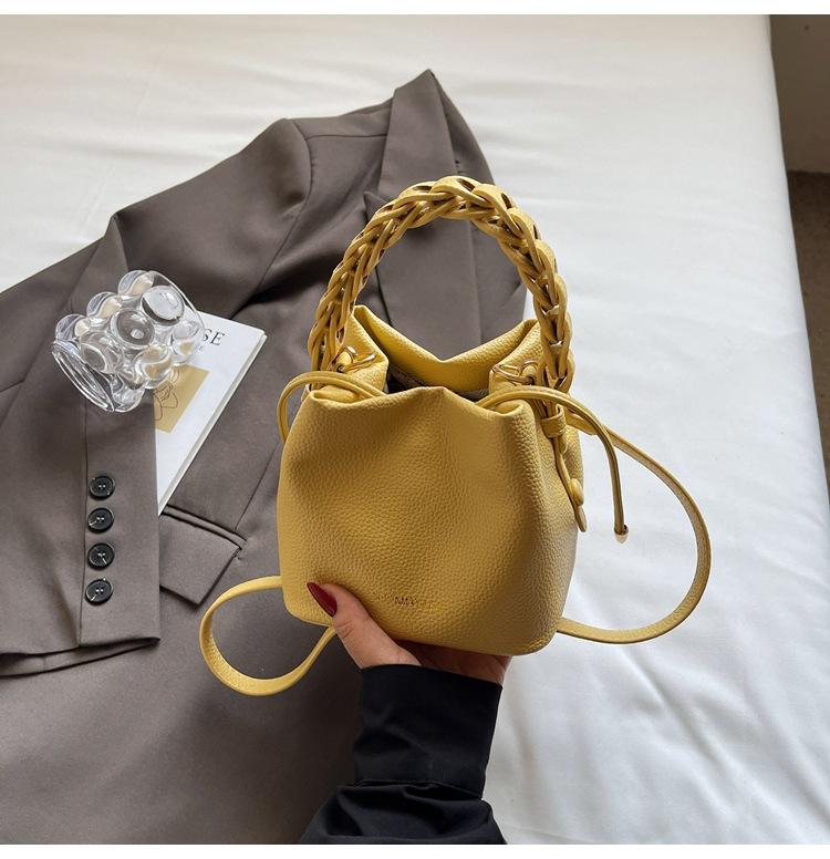 Fashion Korean Version Braided Rope Portable Bucket Bag 2025 Summer New Trendy and Versatile Single Shoulder Crossbody Hand Bag