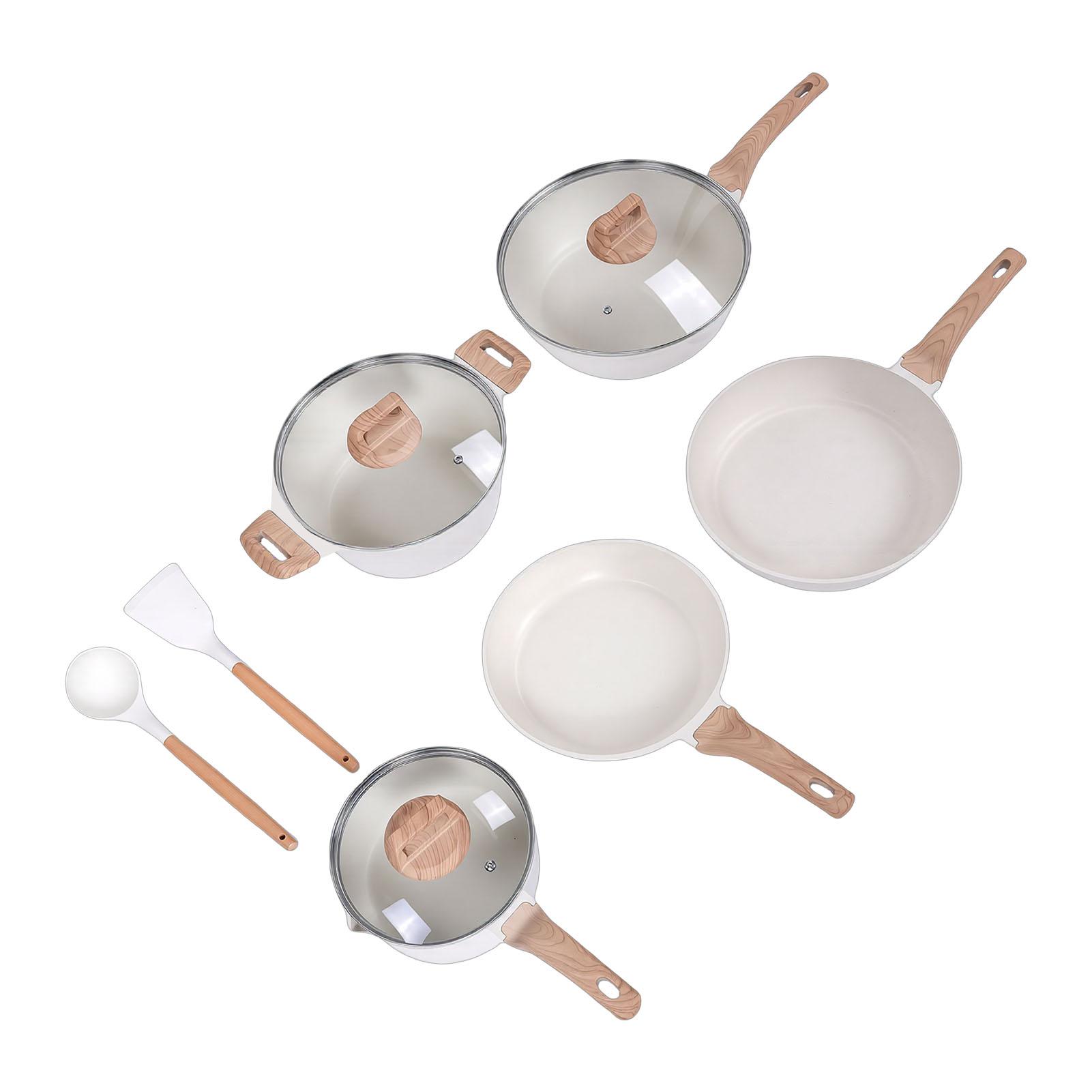 

Pots and Pans Set Non Stick Aluminum Alloy Cooking Saucepan Stockpot with Lid Spatula for Stovetop Kitchen Utensils L