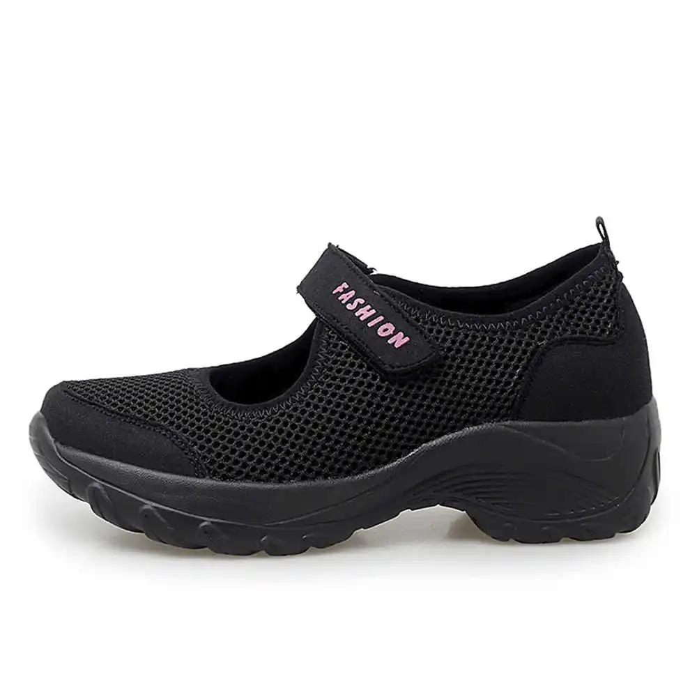 Thick-heeled Hollow Fitness Boot For Women's Gym Walking Woman Blue Sneakers Sports Shoes Brands Snow Boots Hand Made