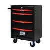 Mobile Metal Tool Cabinet with 4 Drawers, 508 mm (20 Inch), and Ball-Bearing Drawer Slides, Organizing Steel Tool Box – Black-Red