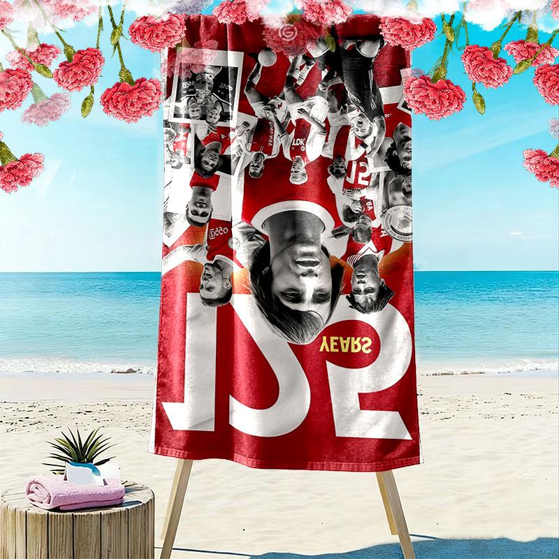 Asciugamano da Spiaggia Stampa Ajax Amsterdam, Asciugamano Grande Morbido Asciugatura Rapida per Spiaggia Campeggio Nuoto