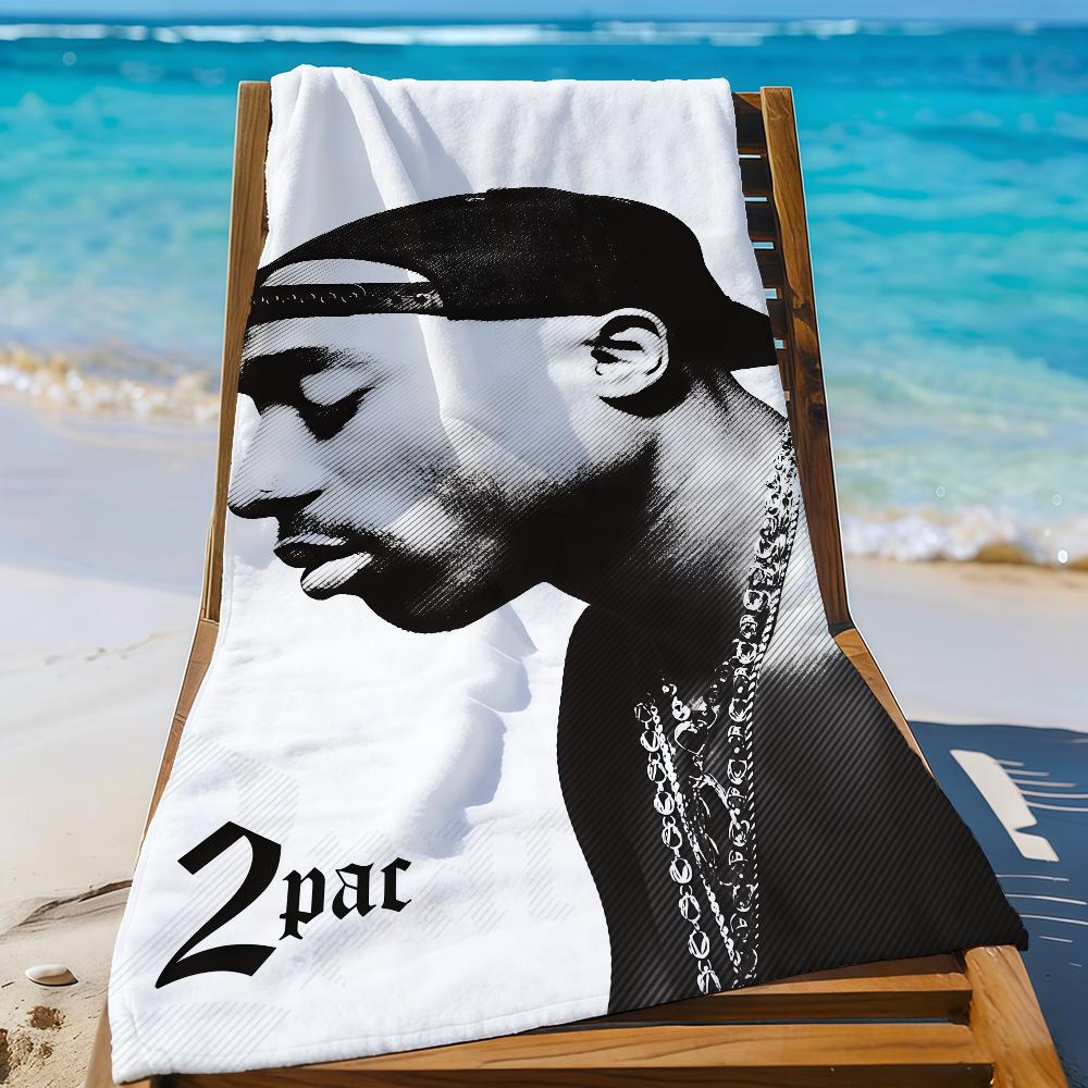 Rapper 2Pac T-Tupac S-Shakur-S Asciugamano Sportivo Asciugatura Rapida Attrezzatura da Viaggio Campeggio Anti-Sabbia Morbido Leggero Grande Asciugamano da Spiaggia