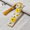 Unique Gift for Friends Dried Flower Resin Bookmarks with Tassels, Double-Sided Magnetic Durable Page Markers Book Lovers Friends, Pretty and Increase