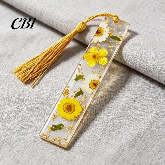 Unique Gift for Friends Dried Flower Resin Bookmarks with Tassels, Double-Sided Magnetic Durable Page Markers Book Lovers Friends, Pretty and Increase