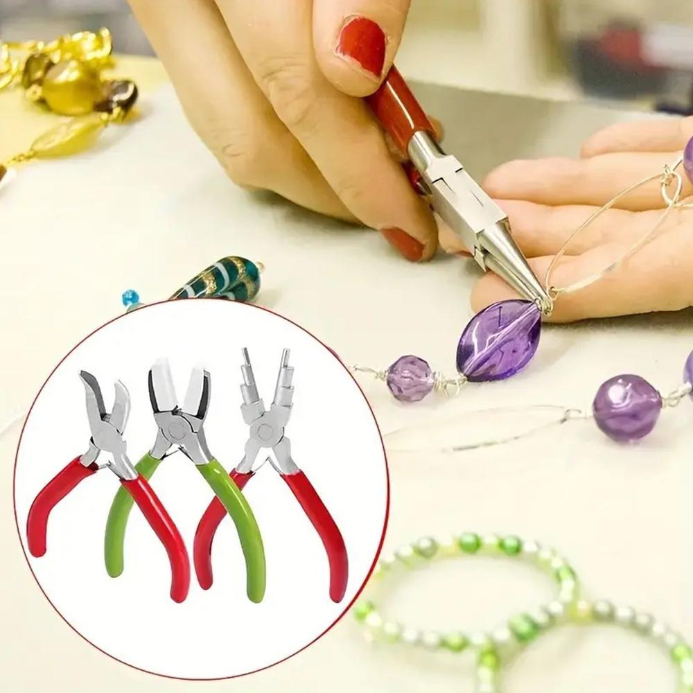 DIY Jewelry Making Set: Flat Nose With Needle Rolling Pliers For Beading And Jewelry Restoration Jewelry Making Supplies Beads