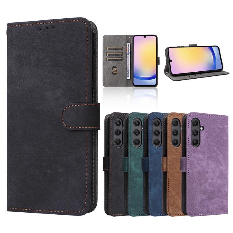 Samsung A25 5G Leather Phone Case with Card Slot, Bracket, and Lanyard - Multifunctional Accessory
