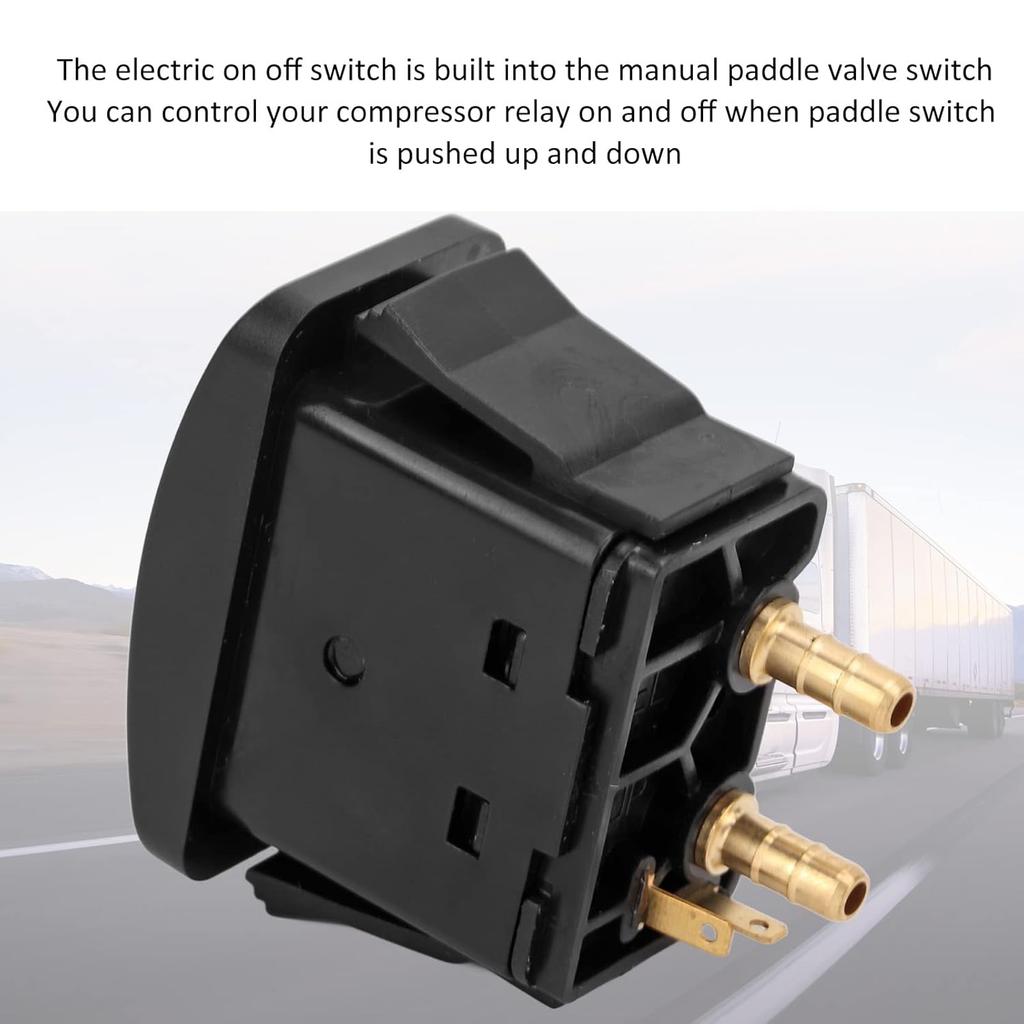 Ejoyous Air Spring Activation Switch Electric Cab Seat Valve Switch Paddle Type Push to Snap Tab ON Off ON Compressor Accessory Air Ride Suspension