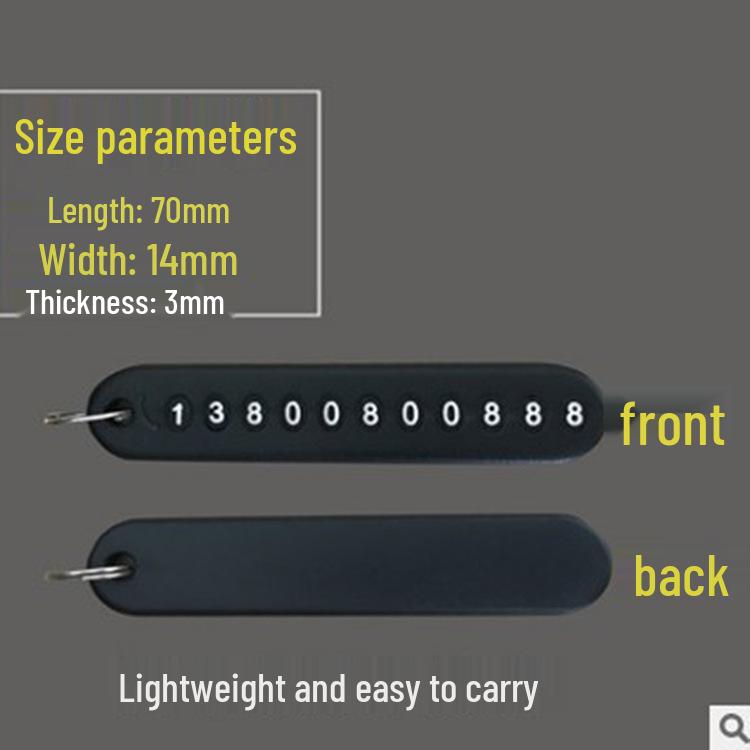 Car Keychain with Anti-lost Number Tag Pendant