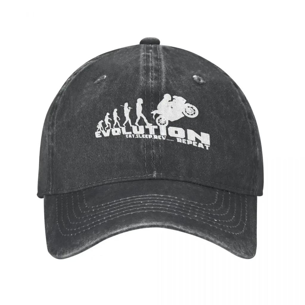 Vintage Denim Biker Evolution Motorcycle Baseball Caps Women Hat Adjustable Casquette Gorras