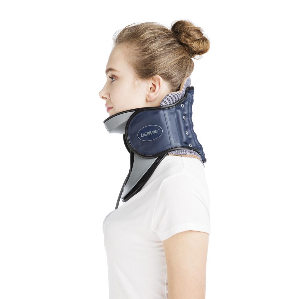 LEAMAI Medical Cervical Collar Neck Traction Device Inflatable Pinched Nerve Neck Stretcher for Neck Pain Relief and