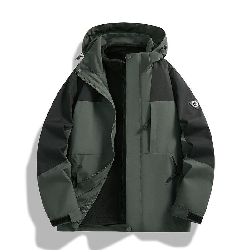 Jacket Men's and Women's Jacket Winter Outdoor Three-in-one Removable Two-piece Mountaineering Suit