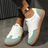 Dames Retro Kleurblok Platte Casual Sportschoenen, Trainingsstijl Schoenen, Verkrijgbaar In Grote Maten.