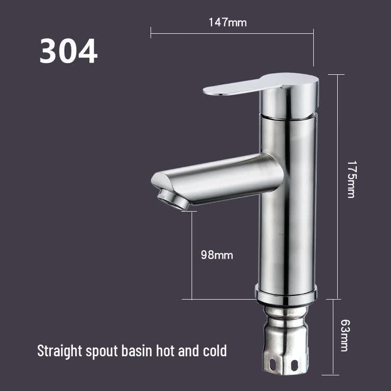 TLXT Brushed Stainless Steel Single Cold Basin Faucet