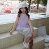 Fuluomi Girls' Summer Korean Casual Top & Wide-Leg Pants Set
