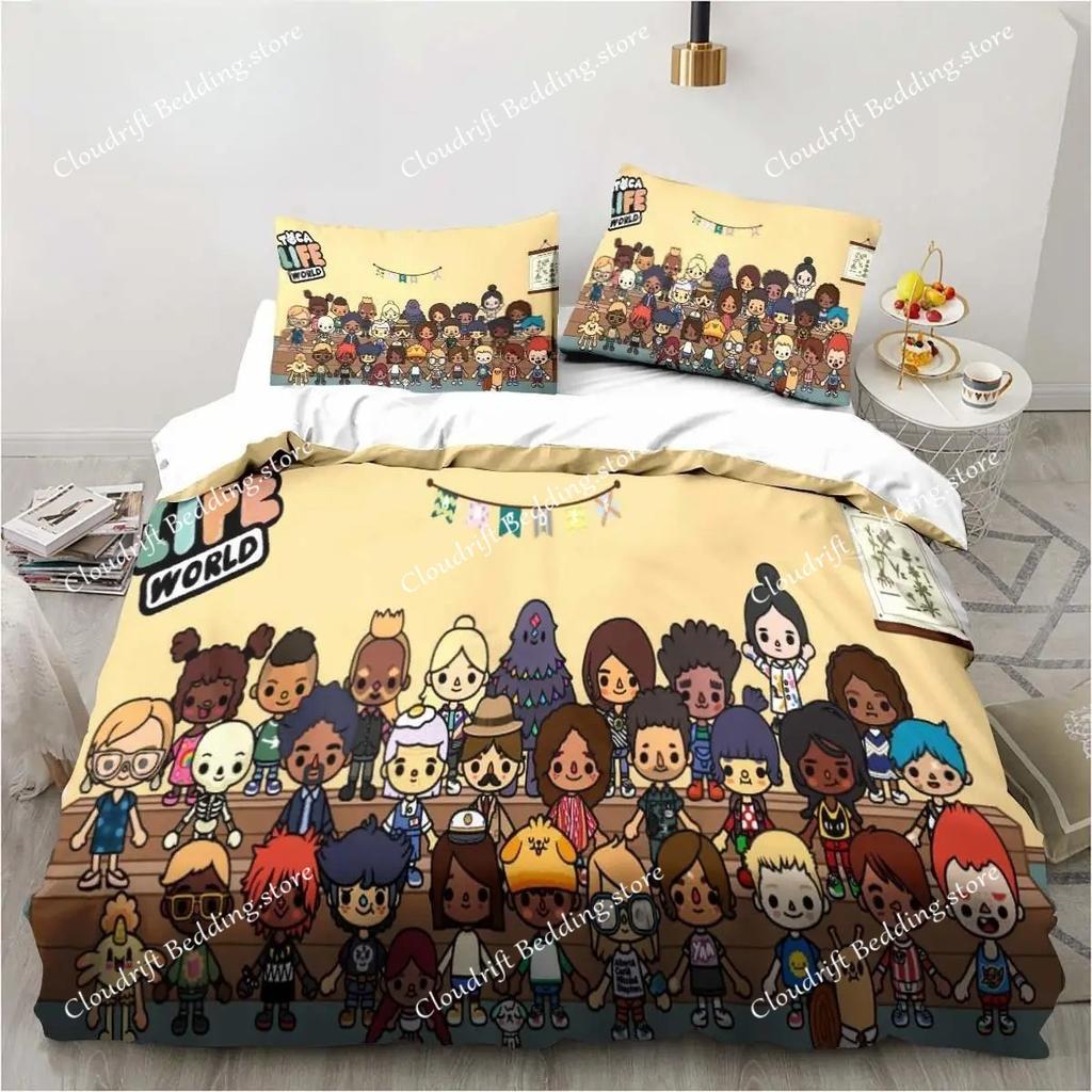 New Game Toca Life World Bedding Set Excavator Sheet King Twin Double Child Bedding Set Mircofiber or Polyester Duvet Cover Set