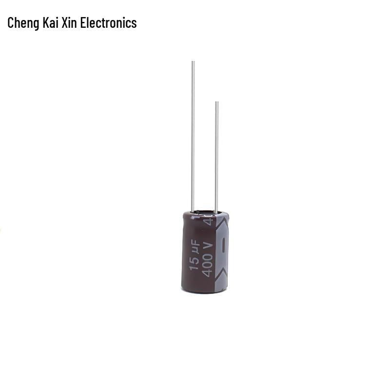 High-Frequency 400V 15uF 10x17mm Brown Aluminum Electrolytic Capacitor - Surge-Resistant PET Material