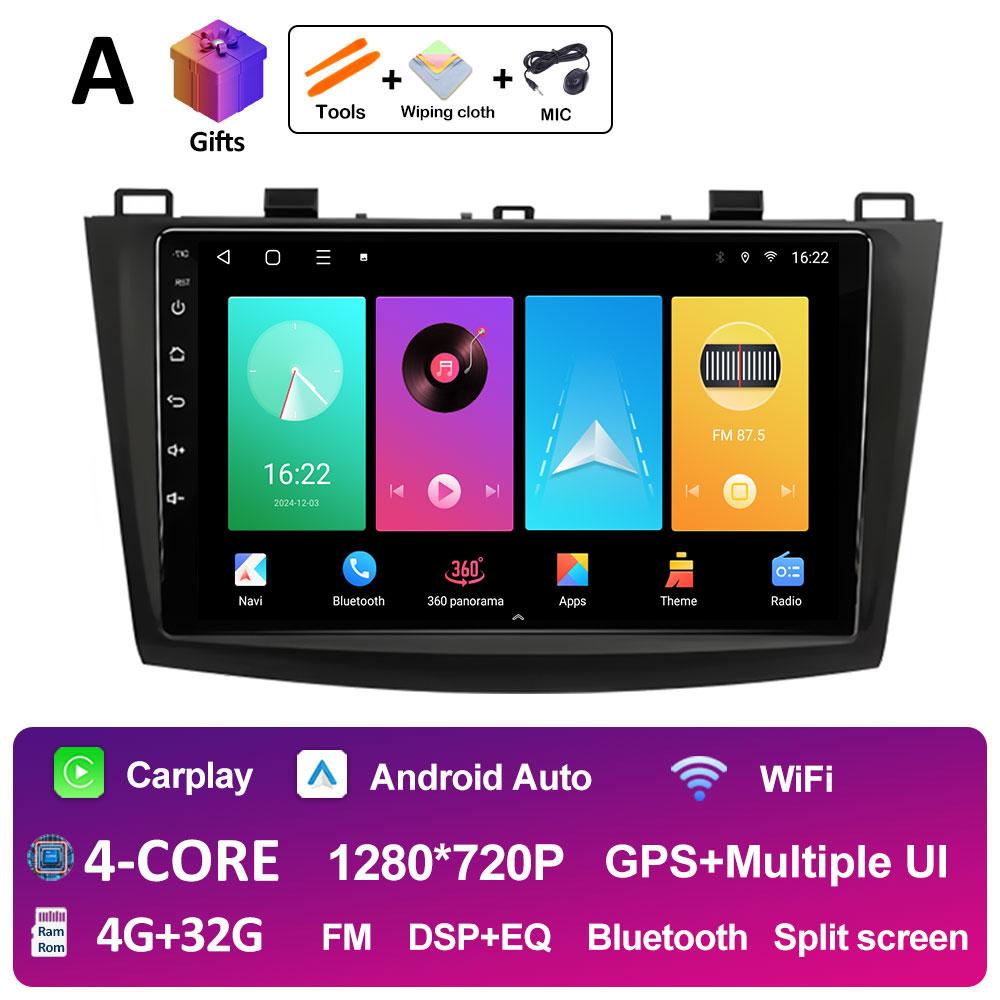 Player Multimedia Pentru Mazda 3 2009 2010 2011 2012 2013 Android Auto Ventilator de Răcire DSP Stereo Carplay Wireless Ecran QLED IPS WIFI