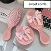 Anti Static Round Folding Comb with Mirror Pink Pocket Hair Brush Mini Air Cushion Comb  Women