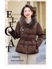 Mom's Winter Fashionable Embroidered Down Jacket with Wool Collar for Middle-Aged and Elderly Women