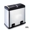 Eco-Friendly Stainless Steel Flip-Top Foot-Pedal Trash Bin for Living Rooms and Outdoors