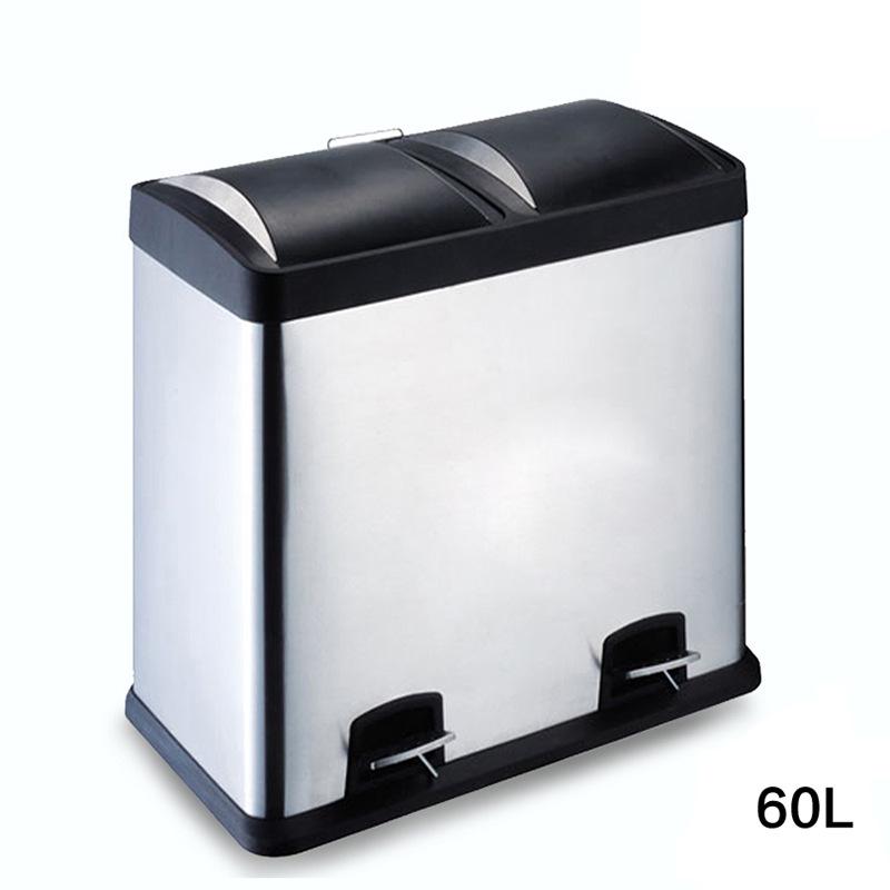 Eco-Friendly Stainless Steel Flip-Top Foot-Pedal Trash Bin for Living Rooms and Outdoors