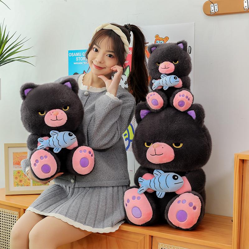 Internet Celebrity Black Cat Plush Doll - Funny Devil Kitty Children's Toy