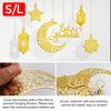 Eid Mubarak Pendant Decoration Star Moon Hanging Ornament Acrylic Mirror Ramadan Kareem Home Background Muslim Party Supplies