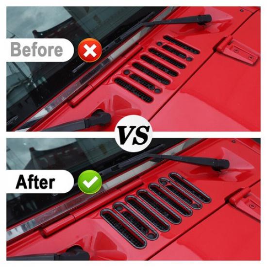 Carbon Fiber Engine Hood Air Inlet Vent Ring Cover Trim For Jeep Wrangler JK 07+