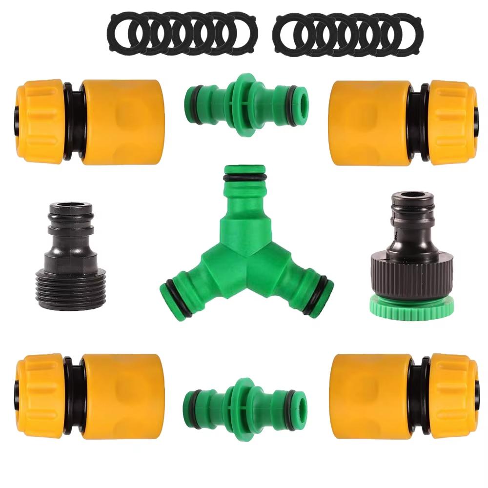 Y-Type Garden Watering Hose Fitting Adapter Extender Kit ABS Quick Coupling 1/2” Inner And Outer Thread for Hose