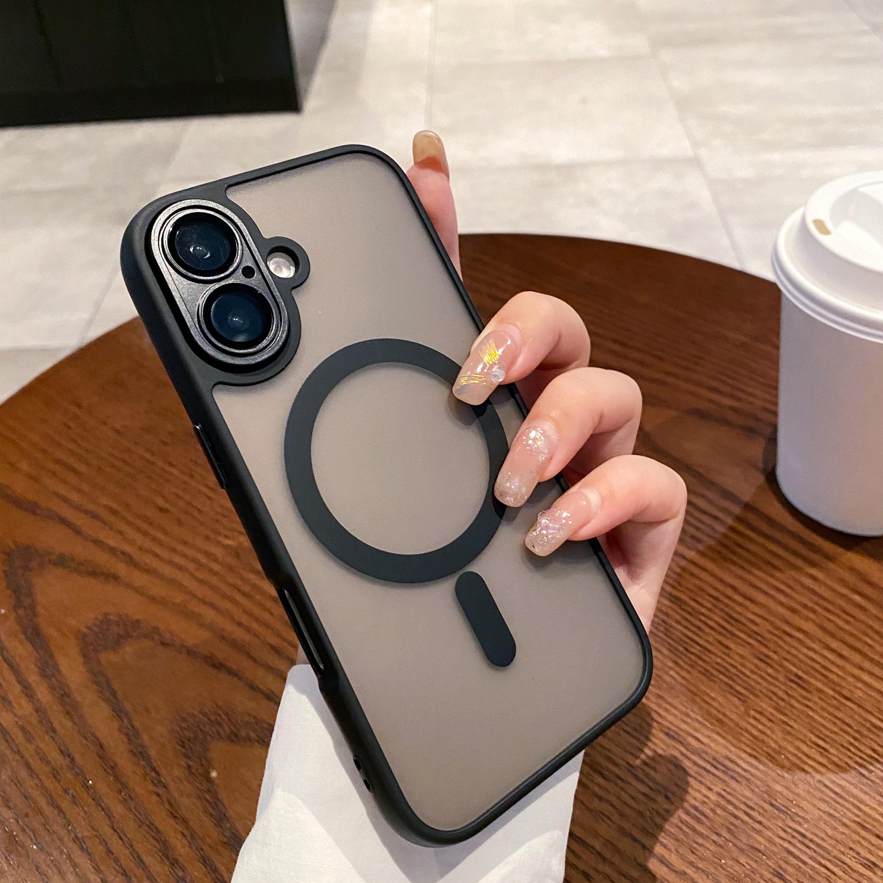 

Brown For Magsafe Magnetic Matte Case For iPhone 16 15 14 Plus 13 12 11 Pro Max Translucent With Protective Film Bumper Cover For iPhone 12
