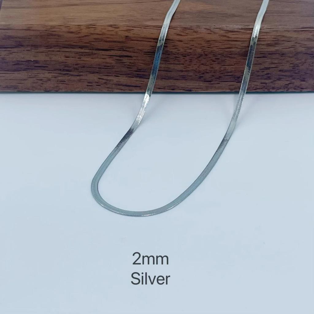 2mm 3mm 4mm 5mm Minimalist Snake Chain Necklace Choker Stainless Steel Herringbone Gold Color Jewelry For Women and Men