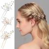 Bridal Hair Accessories Handmade Pearl Leaf U Pin Fashion Wedding Updo Hairpin Elegant Bride Headpiece Jewelry Decor