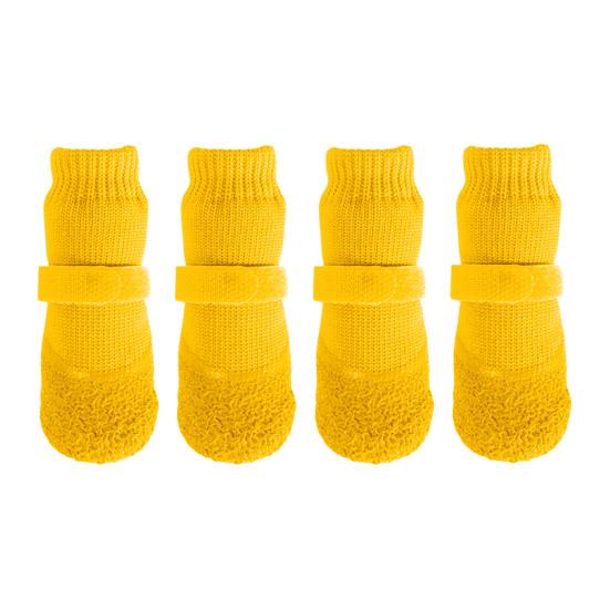 4 Pcs Dog Shoes for Small Dogs, Soft Anti-Slip Puppy Boots Paw Protectors for Hot Pavement, Hardwood Floors, Winter Snow Hiking