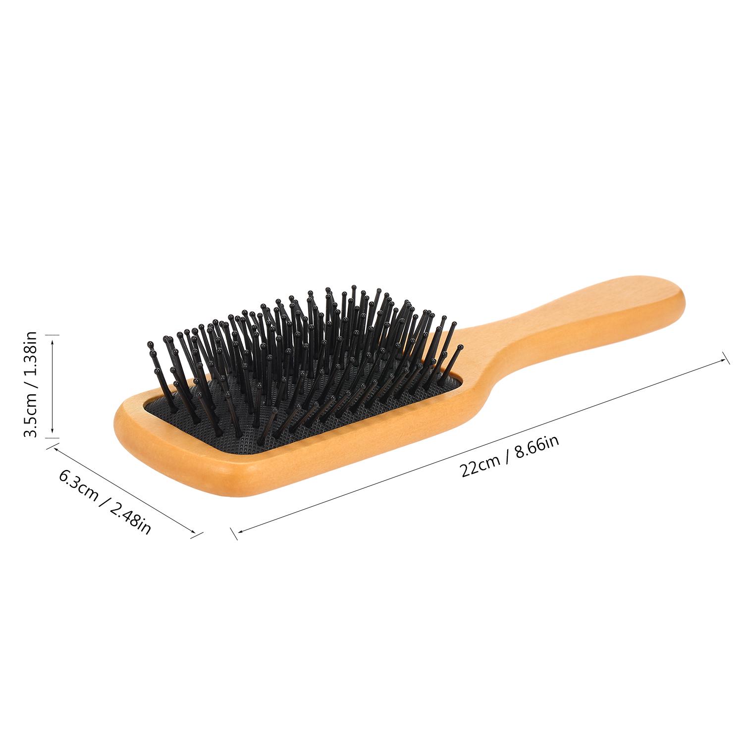 

Wooden H Comb Cushion Spa Comb Wood Inserts Anti Static For All H Types Men Women Children Yellow Black 22cm