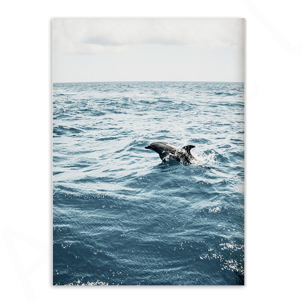 Blue Wave Landscape Poster Starfish Art Printing Canvas Painting Sea View Painting Nordic Home Decoration Life Wall Painting