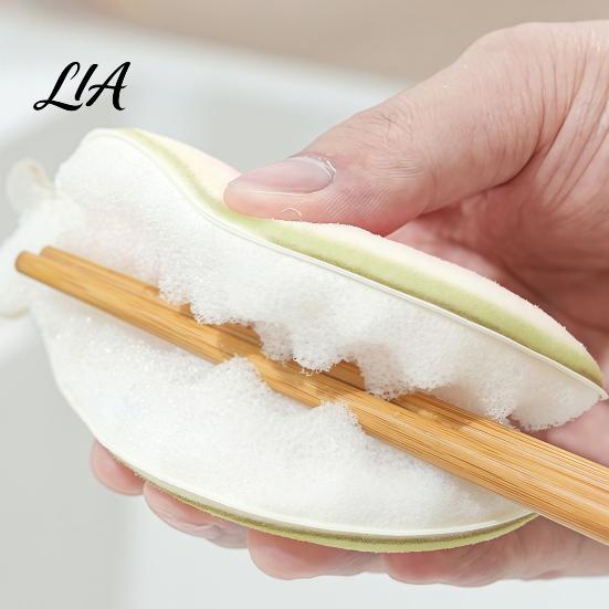 Biodegradable Dishwashing Sponge 2PCS Cute Fruit Sponges, Natural Wood Pulp Cellulose Kitchen Quick Drying Faucet Hanging Sponges Scrubber,