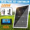 100W 18V Solar Panel+Controller Monocrystalline USB Interface Car Ship Outdoor Camping Emergency Phone Charger w/Charger