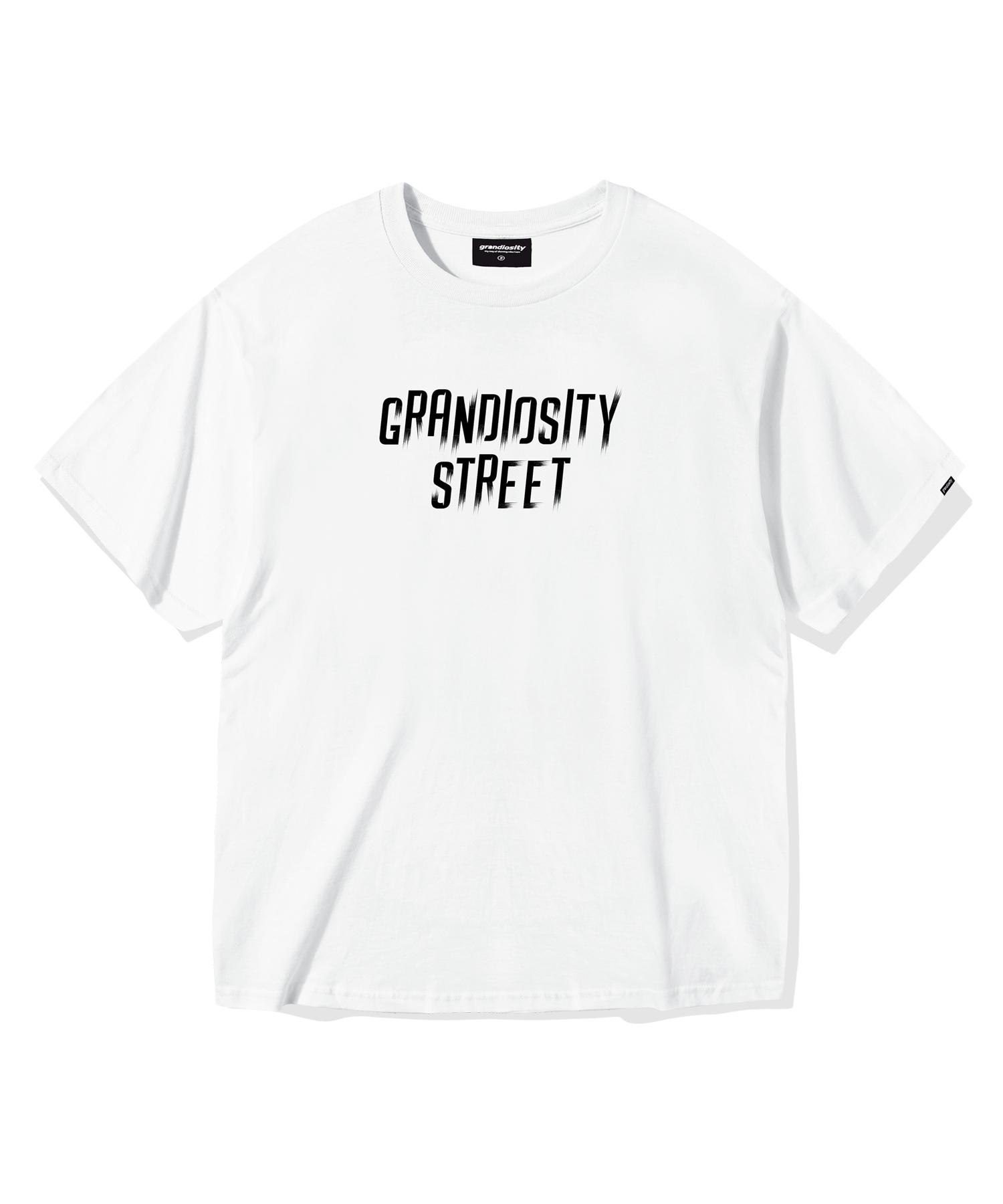 Grandiosity Street Logo Oversized Short Sleeve T-Shirt (White) Free
