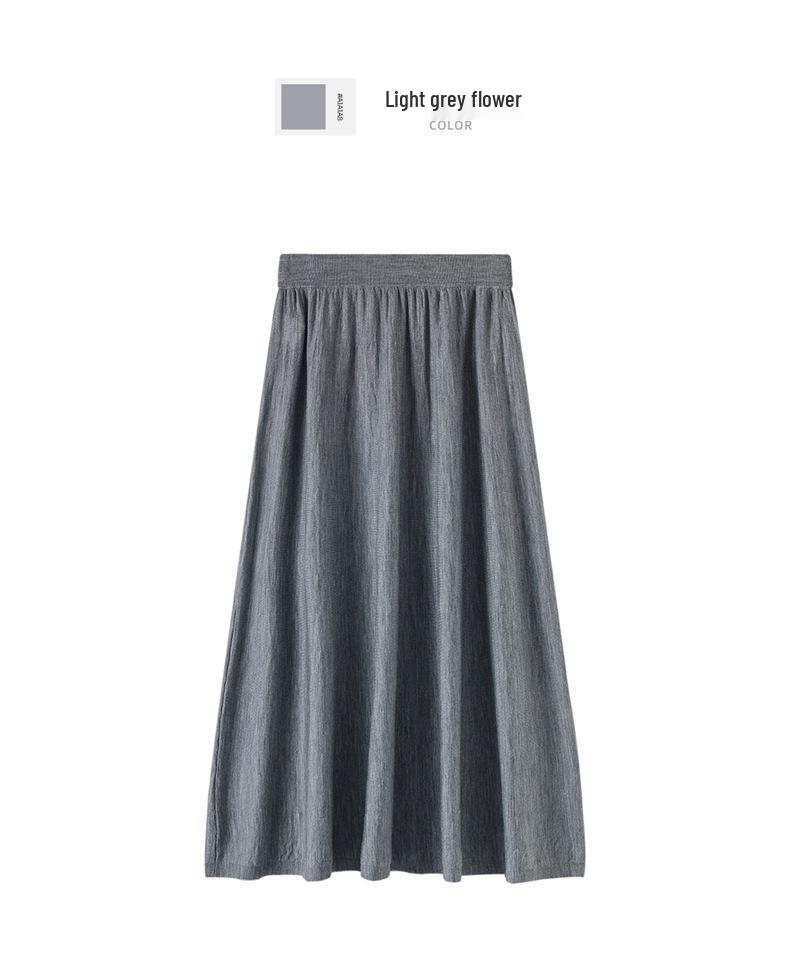 Le Kasha Fine Wool Women's Long Dress - Machine Washable, Autumn/Winter High-End Umbrella Skirt