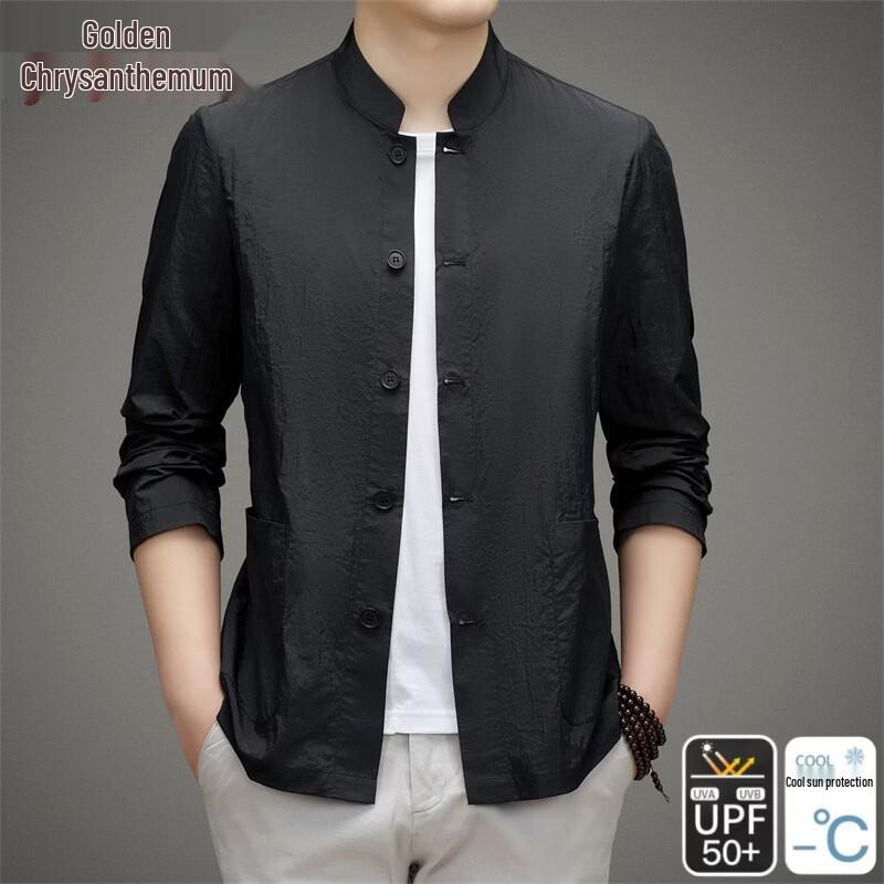 Men's Ice Silk Chinese Style Stand Collar Sun Protection Jacket