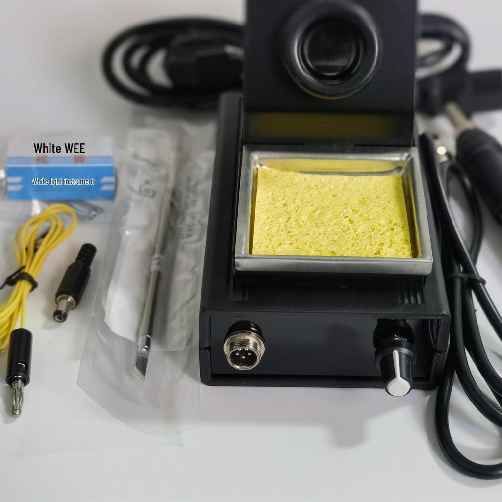 T12 Soldering Station: High-Power Digital Electric Iron with Adjustable Temperature, Sleep Mode, and Cabbage White Light, Featuring T12 Soldering Tip.