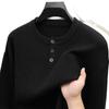 2025 Autumn/Winter High-End Men's Knitwear: Fashionable, Versatile, Thick, Casual Button-Up Sweater with Round Neck