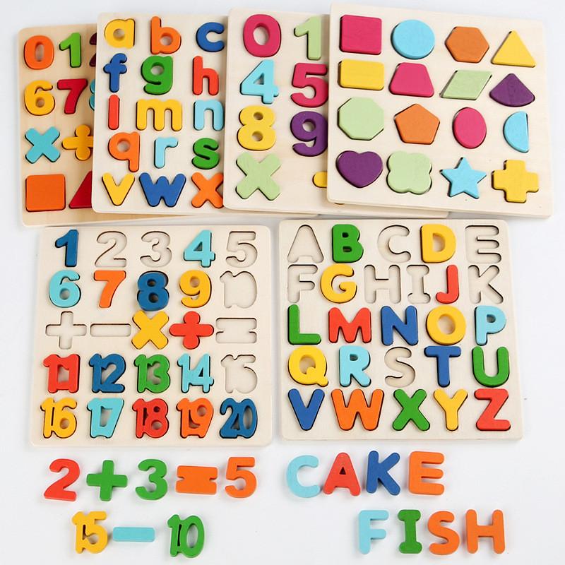 Wooden Montessori Number And Letter Puzzle For Early Childhood Learning And Cognitive Development