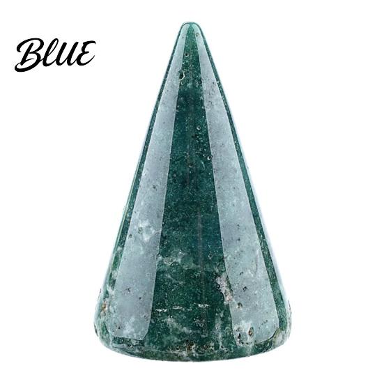 Cone Shaped Ring Holder Crystal Natural Stone Stand Elegant Shape