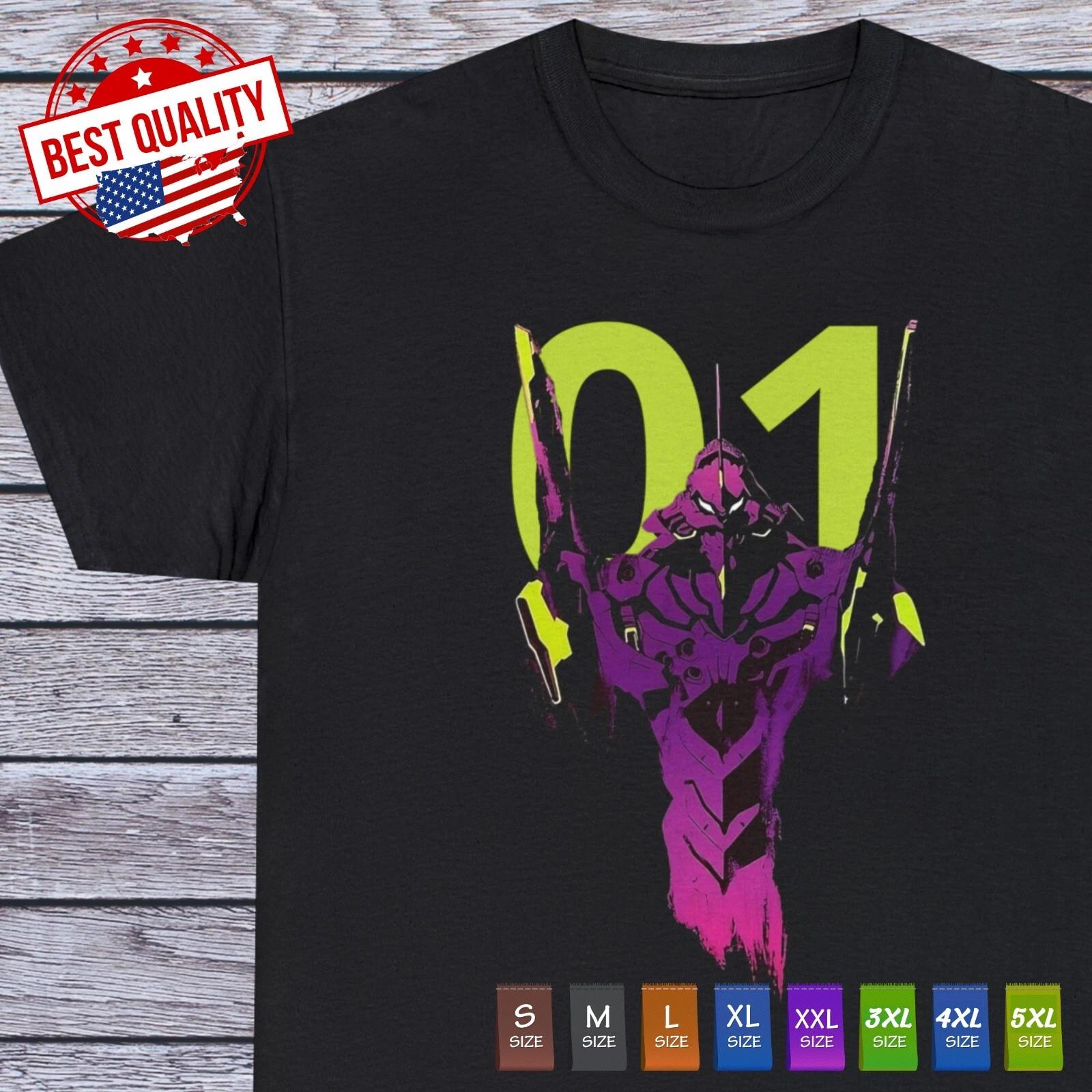 Eva 01 Neon Genesis Evangelion T Shirt Anime Clothing Manga Japanese Tee Cosplay L