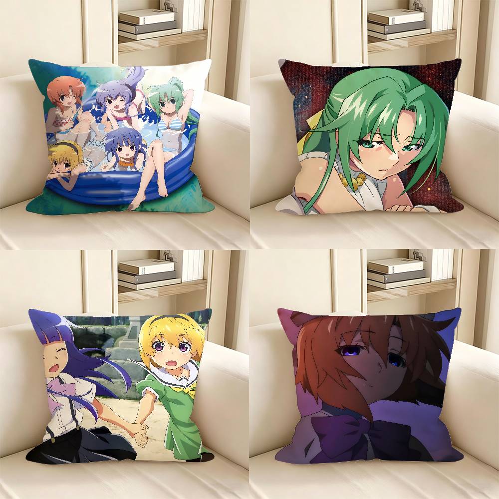 pc Anime HHigurashi When They Cry Pillow Case Fashion Square Pillowcase Bedroom Sofa Room Ins Decoration Leisure