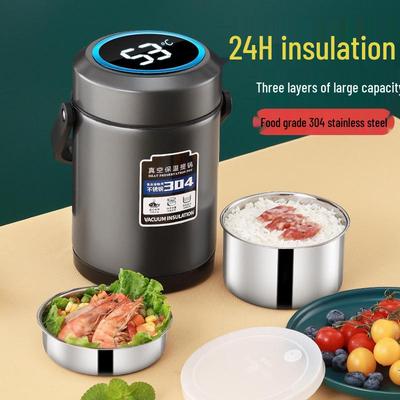 Langlebige isolierte Lunchbox aus 304 Edelstahl mit Griff und Deckel für Schüler