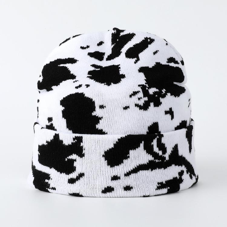 Halloween Knitting Cow Pattern Soft Unisex Hat Adult Outdoors for Ski Cycling